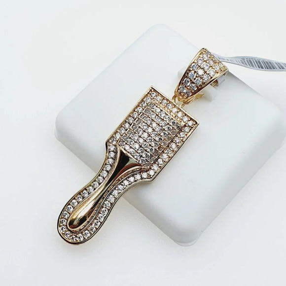 "14K Gold Plated Cubic Zircon Pendant, INUS1BR063 - Picture 6 of 8